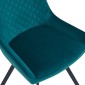 JAGER N Velvet Torquiose Dining Chair With Black Legs