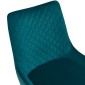 JAGER N Velvet Torquiose Dining Chair With Black Legs