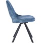 KASPER S Velvet Blue Dining Chair With Swivel Black Legs