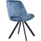 KASPER S Velvet Blue Dining Chair With Swivel Black Legs