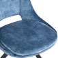 KASPER S Velvet Blue Dining Chair With Swivel Black Legs