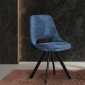 Aria S Velvet Blue - Swivel Black Legs