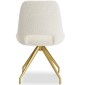 KASPER S Boucle Creamy Dining Chair With Swivel GSS Legs