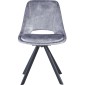 KASPER S Velvet Light Grey Dining Chair With Swivel Black Legs