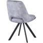 KASPER S Velvet Light Grey Dining Chair With Swivel Black Legs