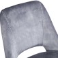KASPER S Velvet Light Grey Dining Chair With Swivel Black Legs