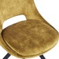 KASPER S Velvet Mustard Dining Chair With Swivel Black Legs