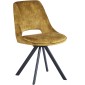 KASPER S Velvet Mustard Dining Chair With Swivel Black Legs