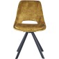 KASPER S Velvet Mustard Dining Chair With Swivel Black Legs