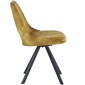 KASPER S Velvet Mustard Dining Chair With Swivel Black Legs