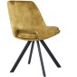 KASPER S Velvet Mustard Dining Chair With Swivel Black Legs