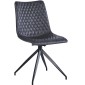 VALI S Pu Black Dining Chair With Swivel Black Legs