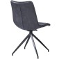 VALI S Pu Black Dining Chair With Swivel Black Legs