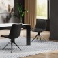 VALI S Pu Black Dining Chair With Swivel Black Legs