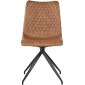 VALI S Pu Brown Dining Chair With Swivel Black Legs