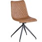 VALI S Pu Brown Dining Chair With Swivel Black Legs