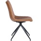 VALI S Pu Brown Dining Chair With Swivel Black Legs