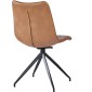 VALI S Pu Brown Dining Chair With Swivel Black Legs