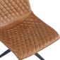 VALI S Pu Brown Dining Chair With Swivel Black Legs