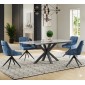 THEO Ceramic Pearla Grey Gloss Extending Dining Table (120/180cm)