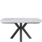 THEO Ceramic Pearla Grey Gloss Extending Dining Table (120/180cm)