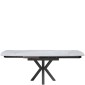 THEO Ceramic Pearla Grey Gloss Extending Dining Table (120/180cm)