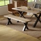 ACACIA LIVE EDGE 160 cm  X LEG BENCH