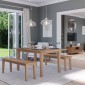 Elegans Natural Oak Extending Dining Table And 4 Chairs