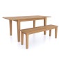 Elegans Natural Oak Extending Dining Table With 2 Chairs and 1 Bench
