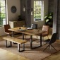 Sundara Mango 180cm DINING TABLE U LEG With 2 Chairs and 1 Bench