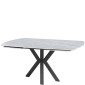 THEO Ceramic Argento Grey Matt Extending Dining Table Set with 4 Chairs (120/180cm)