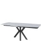 THEO Ceramic Argento Grey Matt Extending Dining Table Set with 4 Chairs (120/180cm)
