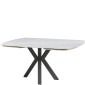THEO Ceramic Pearla Grey Gloss Extending Dining Table Set With 6 Chairs (120/180cm)
