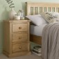 Chunky Pine 3 Drawer Bedside Cabinet