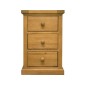 Chunky Pine 3 Drawer Bedside Cabinet