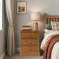 Country Pine 3 Drawer Bedside Cabinet