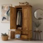 Country Pine Gents Double Wardrobe
