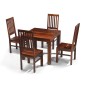 Cuba Sheesham 90 cm Dining Table and 4 Chairs