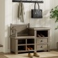 Stoneford Oak Hall Shoe Storage Bench