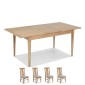 Enfield Oak 140/180cm Extended Dining Table and 4 Chairs