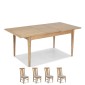 Enfield Oak 140/180cm Extended Dining Table and 4 Chairs