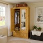 Chunky Pine Double Wardrobe with Mirrors
