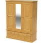Chunky Pine Triple Wardrobe with Mirror