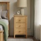 Danbury Oak 3 Drawer Bedside Cabinet