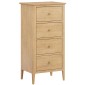 Danbury Oak 4 Drawer Tall Chest Of Drawer