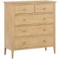 Danbury Oak 2 over 3 Chest of Drawers