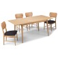 Skioa Oak Extended Dining Table with 4 Chairs