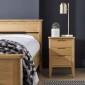 Harkus Oak 3 Drawer Bedside