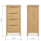 Harkus Oak 4 Drawer Tall Chest