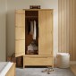 Harkus Oak Double Wardrobe With Drawer